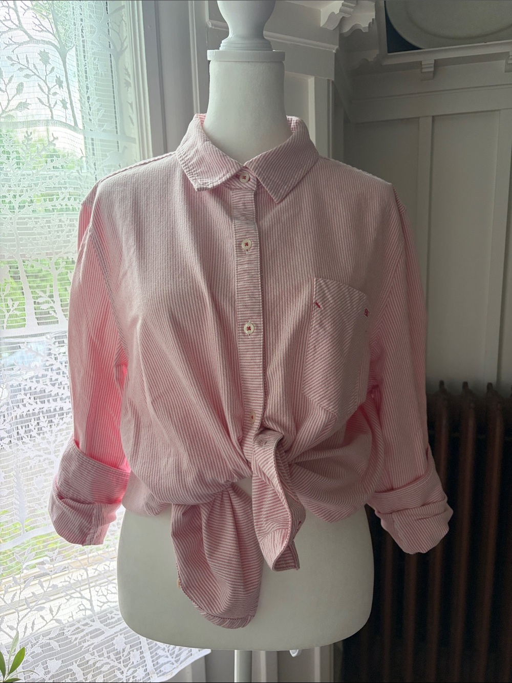 Vineyard Vines Pink and White Striped Oxford